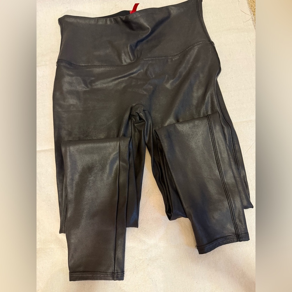 Spanx Black Faux Leather Leggings